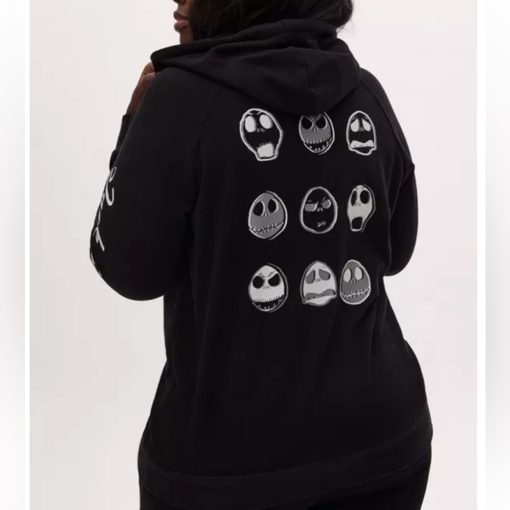 Torrid Disney The Nightmare Before Christmas Jack Skellington Black Zip Hoodie